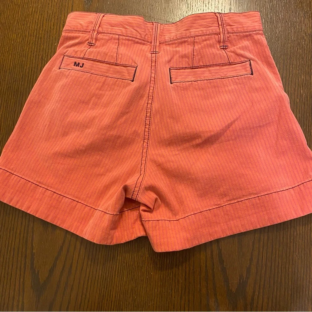 Marc by Marc Jacobs Coral Purple Striped Cotton Shorts Size 0 - Picture 6 of 7